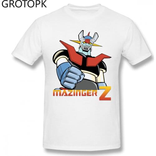Cool Mazinger Z Robot T Shirt for Man High Street Vaporwave Fashion Mens Clothes New Short Sleeve Anime O-neck Tee Shirt