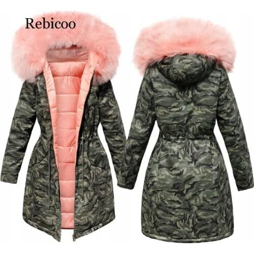 Winter Jacket Women Fur Collar Parkas Slim Zipper Parkas Wool Hat Belt Hoodie Thicken Winter Coat Outwear Long Female Snow Coat