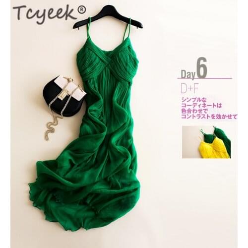 Tcyee Boho Real Silk Summer Dress Women Vintage Beach Party Dresses for Women Sexy Strapless Maxi Dress Woman Femme Robe Vestido