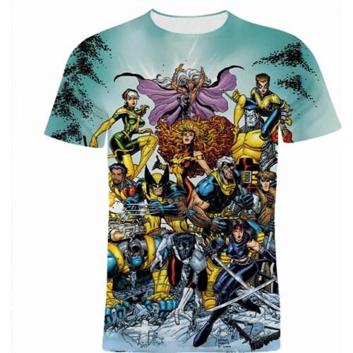 Summer T Shirt For Boy Girl Kids Marvel 3D Print X-Men Cartoon Anime Clothes Women Harajuku Vintage Mens T-shirts