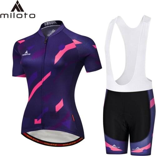Miloto Women cycling jersey short set bike clothes Ladies bicycle clothing Ropa ciclismo mtb dress road mountain bike Sport suit