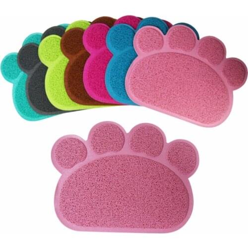 Lovely PVC Paw Shape Pet Dog Cat Sleeping Pad Mat Small Footprint Dogs Cats Cleaning Feeding Placemat Dish Bowl Table Mats