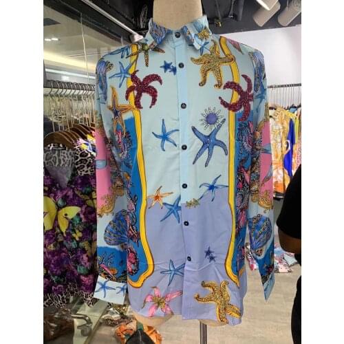 Zk529 Fashion Mens Shirts 2021 Runway Luxury famous Brand European Design party style Mens Clothing