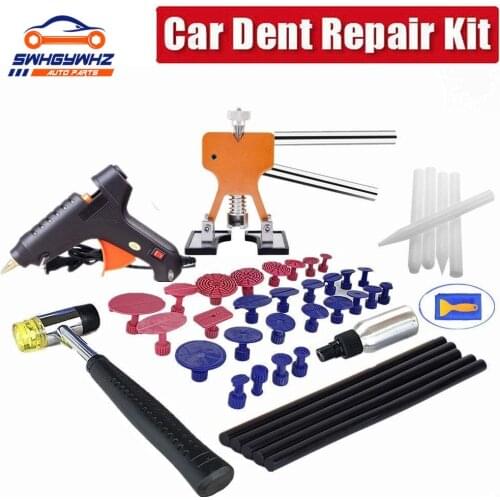 Auto Dent Puller Kit-Adjustable Golden Dent Remover Tools Paintless Dent Repair Kit for Car Ding Hail Dent Removal