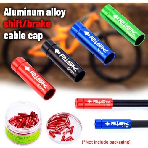 10 Pcs Bike Bicycle Aluminum Alloy 4mm 6mm Derailleur Shift Brake Cable End Cap Housing Ferrules Crimps Dust Cover Wire Tip Part