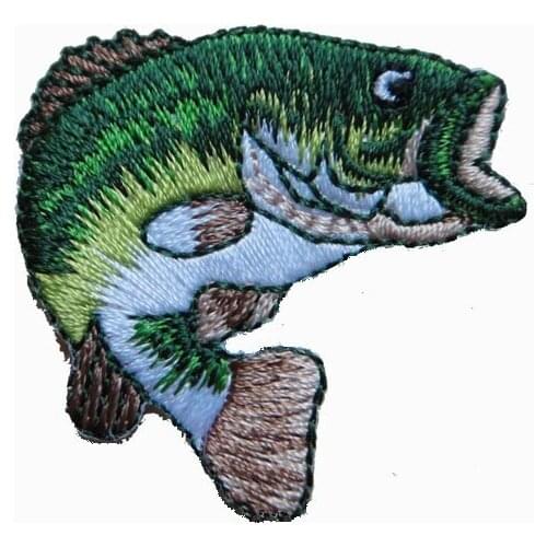 Custom Animal Patch/Fish Embroidery Emblem Made by Twill with Iron On Backing Made as Client Design and MOQ 50pcs free shipping