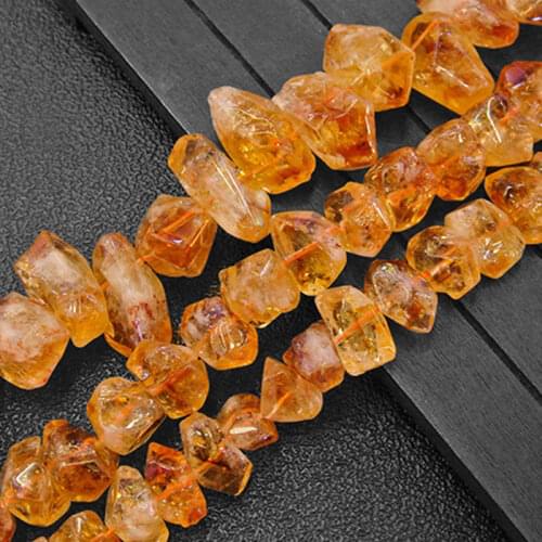 Natural Faceted Freeform Raw Ore Citrines Beads For Jewelry Making Beads Bracelet Necklace 15'' Needlework DIY Beads Trinket