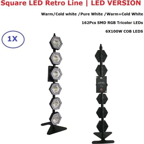 New Design 6X100W Warm White / Cold White LED Pixel Lights DMX Retro Flash Lights With 162Pcs RGB Color SMD LEDS Free Shipping