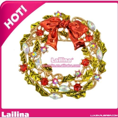 Wholesale Fashon Plaza Women`s Flower Wreath Brooch Cubic Zircon Pin Brooch
