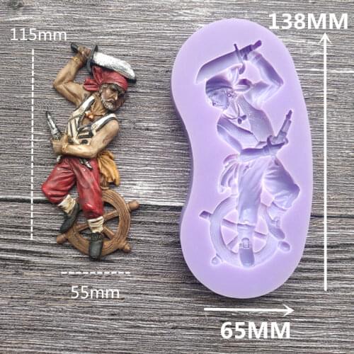 Pirate & Sailor Silicone Mold Fondant Mould Cake Decorating Tools Chocolate Gumpaste Molds, Sugarcraft, Kitchen Gadget