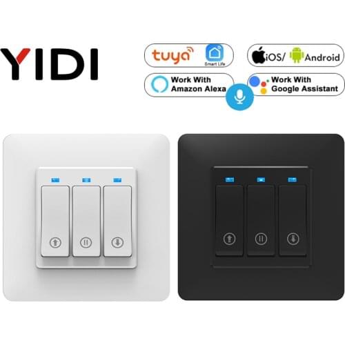Tuya WiFi Smart Push Button Curtain Roller Blinds Shutter Switch Remote Control Motorized Motor Works with Alexa Google Home