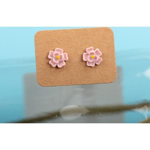 Multi-colored Florets Ceramic Flower Earrings Exquisite Porcelain Accessories Wholesale #LY209