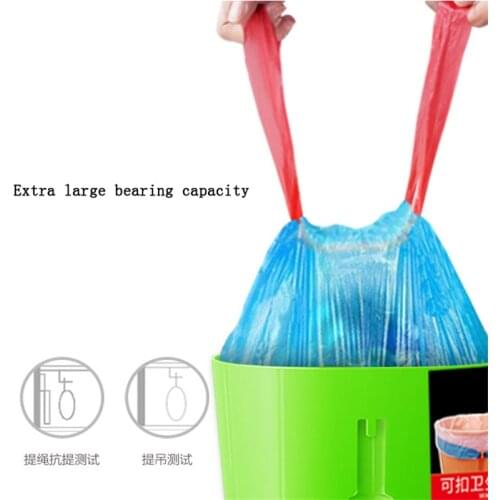 Random Color Stringing Type Rubbish Bag 60*70cm Thick Kitchen Cleaning Plastic Trash Bags Drawstring Garbage Bag For Hotel Offic