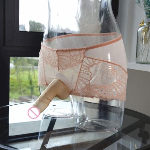 Sexy Men Lace See Through U Convex Pouch Boxers COCK Ring Breathable Solid Underwear Wear Sheer Underpants Gay Wear F10