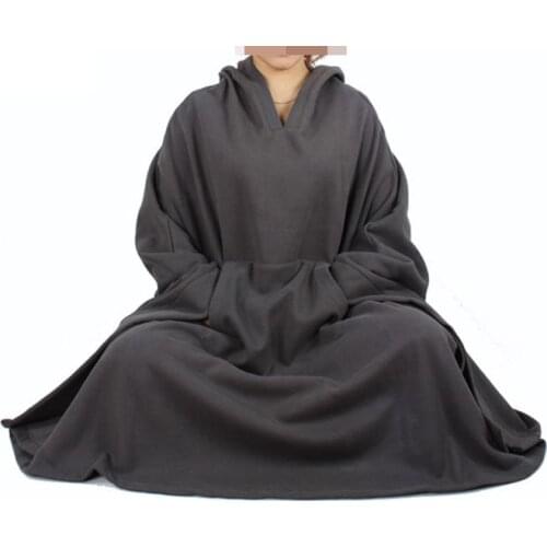 Gray women&men top-quality WINTER&AUTUMN warm COTTON meditation cloak buddhist suits monks buddhism Lay cape zen kung fu carpet