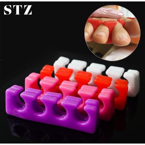 STZ 2pc Soft Silicone Nail Art Toes Separators Washable Finger Foot Divider Holder UV Gel Polish Painting Pedicure Manicure #361