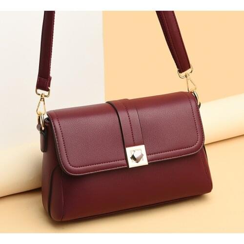 2021 New Designer Small Ladies Flap Bag Luxury Handbags Women Bags Casual Solid Color Leather Shoulder Bags For Women