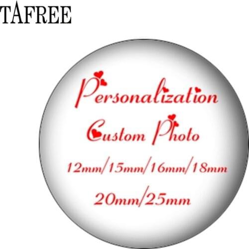 TAFREE New Fashion Custom Photo Round Glass Beads Personalization Jewelry Making For Necklaces Keychains NA01
