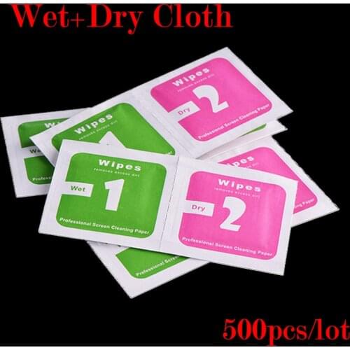 500Pcs/lot Wet Dry Wipes Cleaning Cloth for LCD Screen Tempered Glass Screen Protector for Camera Lens Screen Dust Removal Paper