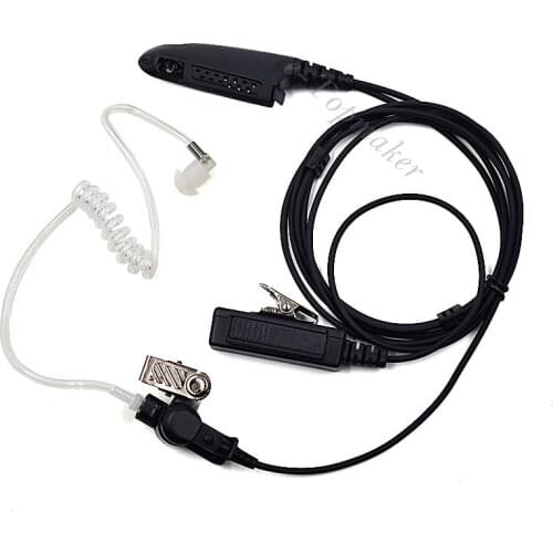 XQF 2pcs Police Guard Earpiece Air Tube Headset PTT for Motorola Portable Radio Station HT1250 GP640 GP338 PRO5150 PRO5350