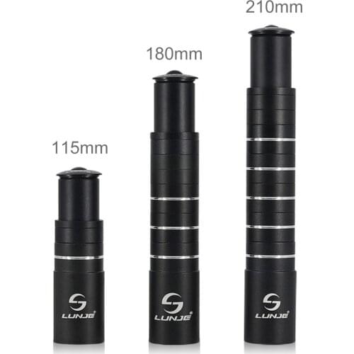 115/180/210mm Bike Fork Extender Extension Handlebar Stem Riser Rise Up Black Bicycle Adaptor Durable MTB Mountain Cycling Parts