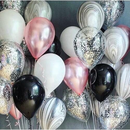20pcs 10inch Pink White Silvery marble Latex Balloons Happy Birthday Party Wedding Decoration Balloon Kids Toy Air Balls Globos