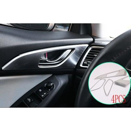 ABS Matte For MAZDA 3 AXELA 2013 2014 2015 2016 inner door bowl handle Cover garnish Trim Car Styling Auto Accessories 4pcs