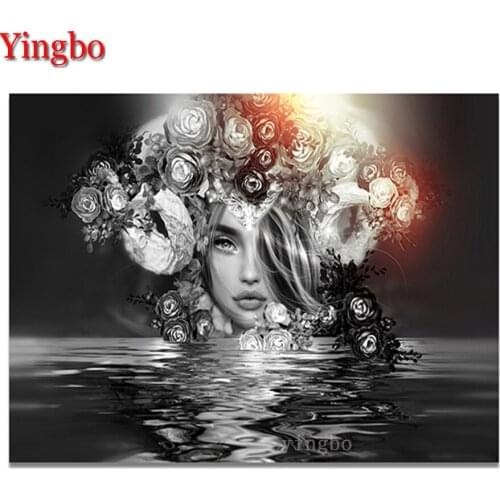 5d diamond painting new arrivals Abstract woman flower sea DIY Diamond Embroidery cross stitch Diamond Mosaic rhinestone Decor