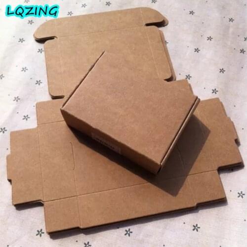 80Pcs folded small packing paper cardboard gift wrapping paper box jewelry christmas paper box kraft mini sizes