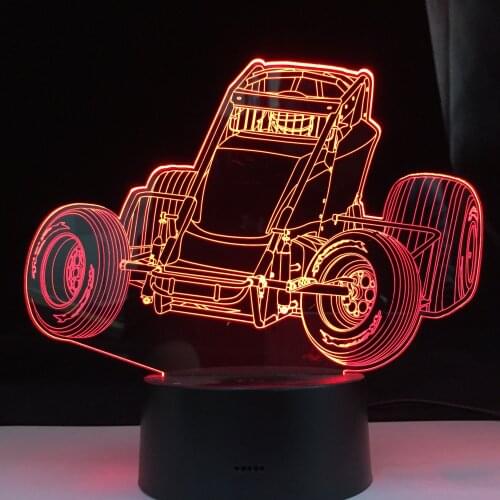 Car Series Four-Wheel Drive Racing Single Front Pattern 3D LED Lamp Acrylic Light Guide Plate Touch Switch for Home Decoration