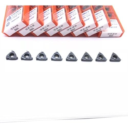 Carmex 10pcs 16ER 8W 9W 10W 11W 14W 20W BMA External Thread Turning Tools Carbide insert CNC Lathe cutter threading tool