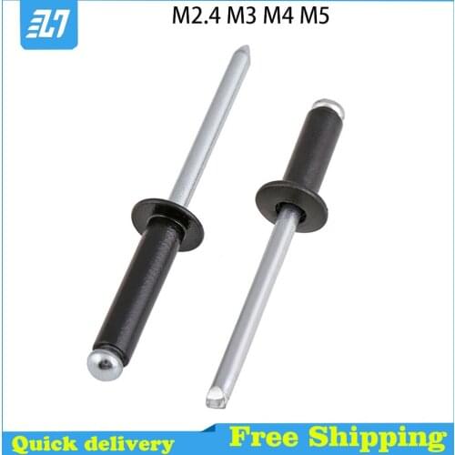 Round Head black Aluminum Rivet Core Pulling Rivets Rivets Open Rack Gb Aluminum Rivet M2.4 M3 M4 M5