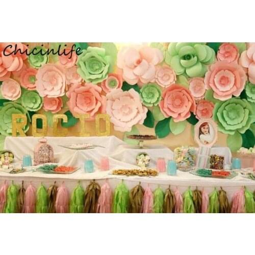 Chicinlife 1Pcs 30/40cm DIY Artificial Paper Flowers Backdrop Bridal Shower Wedding Decor Kids Happy Birthday Party Supplies