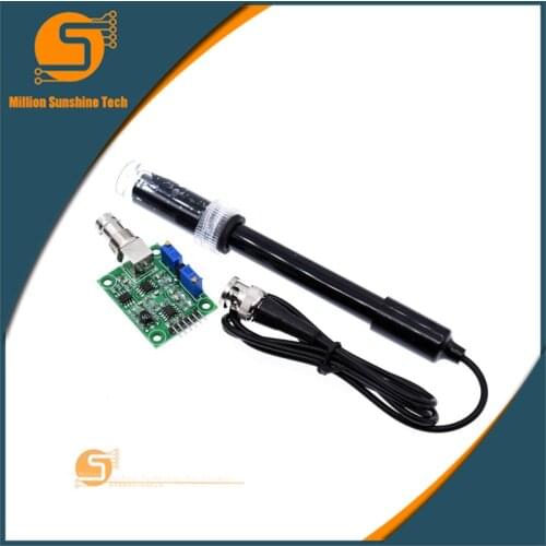 Liquid PH Value Detection detect Sensor Module Monitoring Control Board For Arduino BNC Electrode Probe Controller free shipping