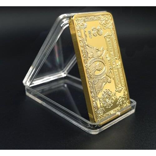 USD 2 Dollar Bullion 24k Gold Bar American Metal Coin Golden Bars USD