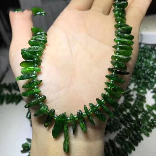 ICNWAY 10-20mm Natural Green Kunzite charoite Irregular Gemstone Beads Diy Silver 925 Jewelry Necklace Earrings 15inch