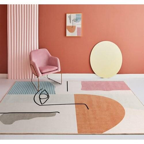 Ins Style Living Room Carpet Shaggy Fluffy Area Rug Nordic Bedroom Carpet Decor Sofa Coffee Table Floor Mat Modern Soft Carpet