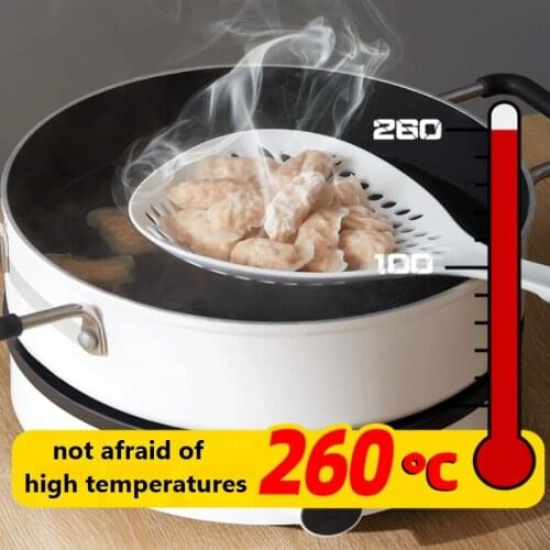 Kitchen Nylon Soup Spoon Ladle Anti-scald Skimmer Strainer Fry Food Mesh For Dumplings Noodles Portable Filter Home Kitchen Tool