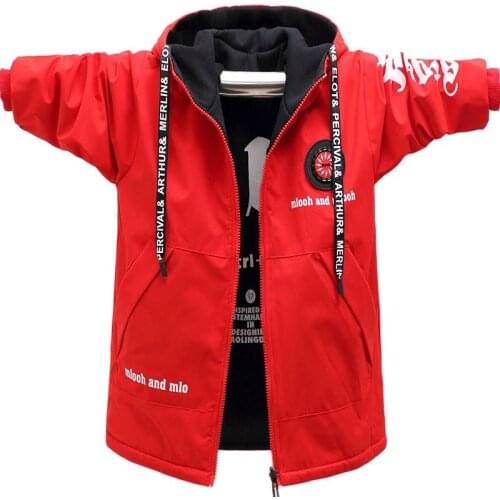 Spring & Autumn Jacket For Boy 2021 Korean Version Fashion Double-Sided Coat Mid-Length Casual Slim Hooded Childrens Clothing