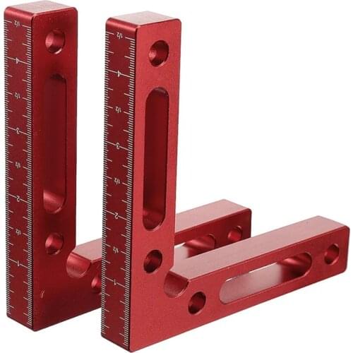 Squares Ruler Corner Tool Right Angle Clamps 12x12x1.6cm Aluminium Alloy Blue Red For Picture Frame Box Woodworking Carpenter