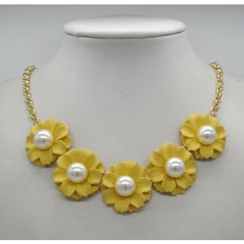 Fashion Maxi Necklaces Pearl Gold Chain Women Necklace Statement Necklaces & Pendants Flower Necklace For Women Summer Jewelry