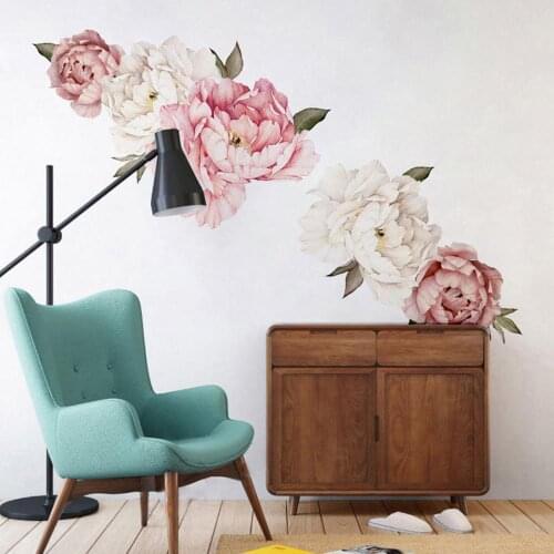 Peony Flower Wall Sticker Bathroom Window Fashion Acrylic Wall Sticker Wall Sticker Self-Sticking Beautiful