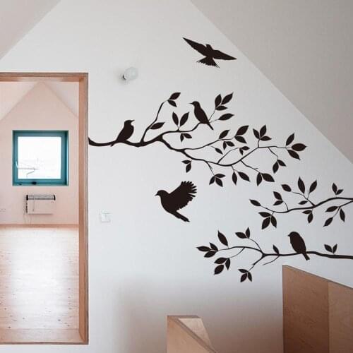 Bird Branch wall stickers Tree Leaf Decorative vinyl for Childrens home decor living room stickers on the wall accessories