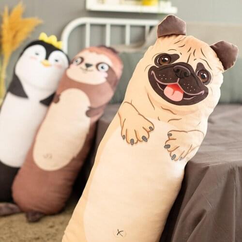 New Huggable Lovely Long Animals Plush Pillow Stuffed Cute Sharpei Dog Grey Elephant Pig Crocodile Sloth Penguin Toys Pillows