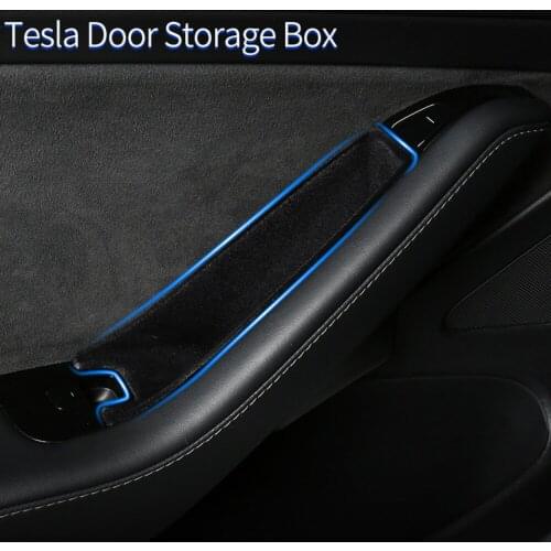 New for tesla model3 2021 door storage box Car door armrest storage storage box interior modification decoration