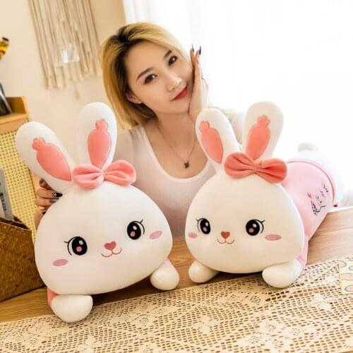 New rabbit pillow children soft plush toys soft rabbit sleeping doll girl birthday gift customization wholesale