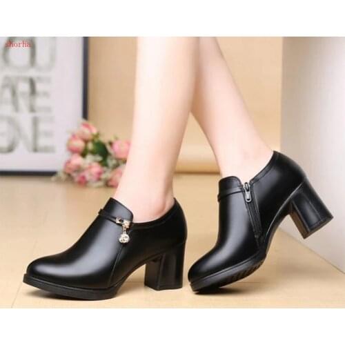 New Womens Ankle Boots Medium Heels Black Boot designer shoes booties fashion woman Boot Ladies Women shoes