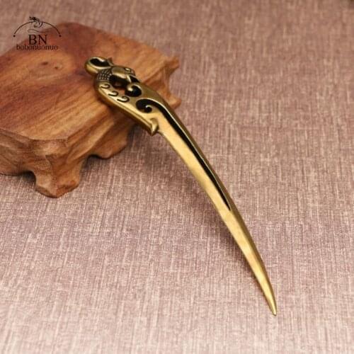 Mothers Day Gifts Copper Phoenix Bird hairpin Vintage Brass Miniatures Figurines Decorations Ethnic Jewelry Hair Accessorie