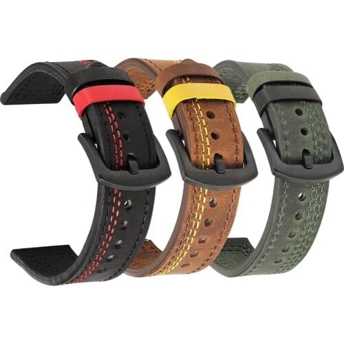 Watch Band Genuine Leather Strap For Huawei Watch GT/GT2 20mm 22mm Watch Straps Replacements For Samsung Gear S3 S2 Strap Correa