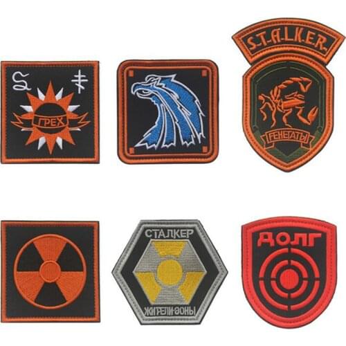 S.T.A.L.K.E.R. Embroidered Patches Stripe Nuclear Power Plant Radiation Loners Atomic Power Tactical Badge Patch Chernobyl